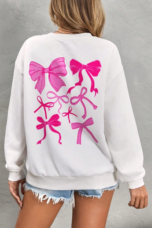 Bow Graphic Crewneck Sweatshirt