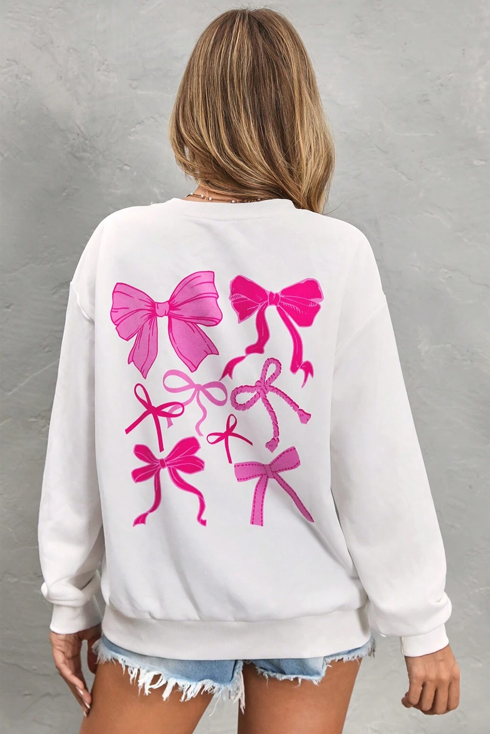 Bow Graphic Crewneck Sweatshirt