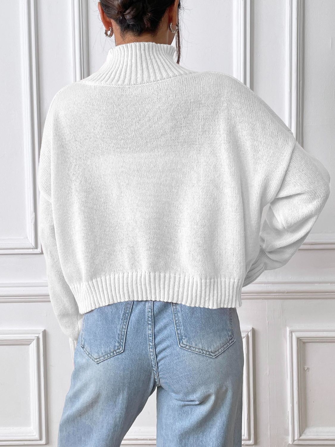 Cozy Heart Turtleneck Long Sleeve Sweater