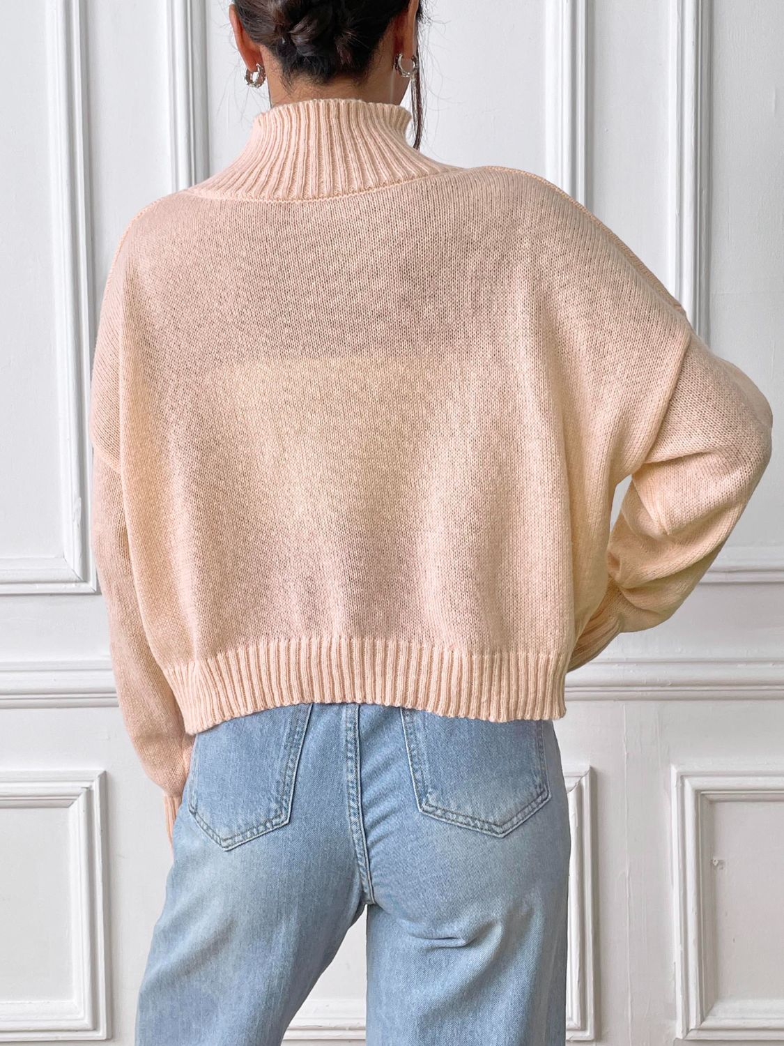 Cozy Heart Turtleneck Long Sleeve Sweater