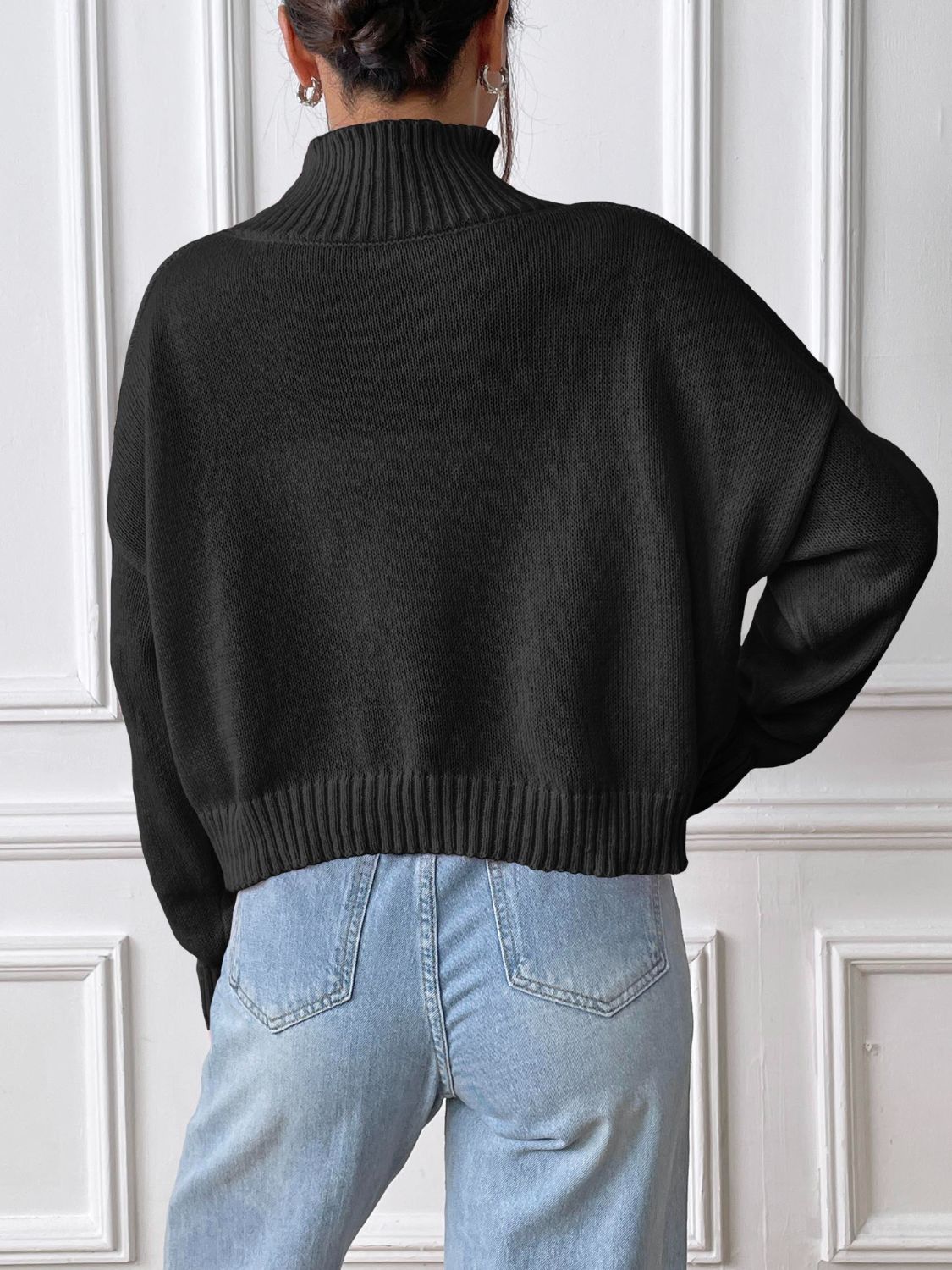 Cozy Heart Turtleneck Long Sleeve Sweater