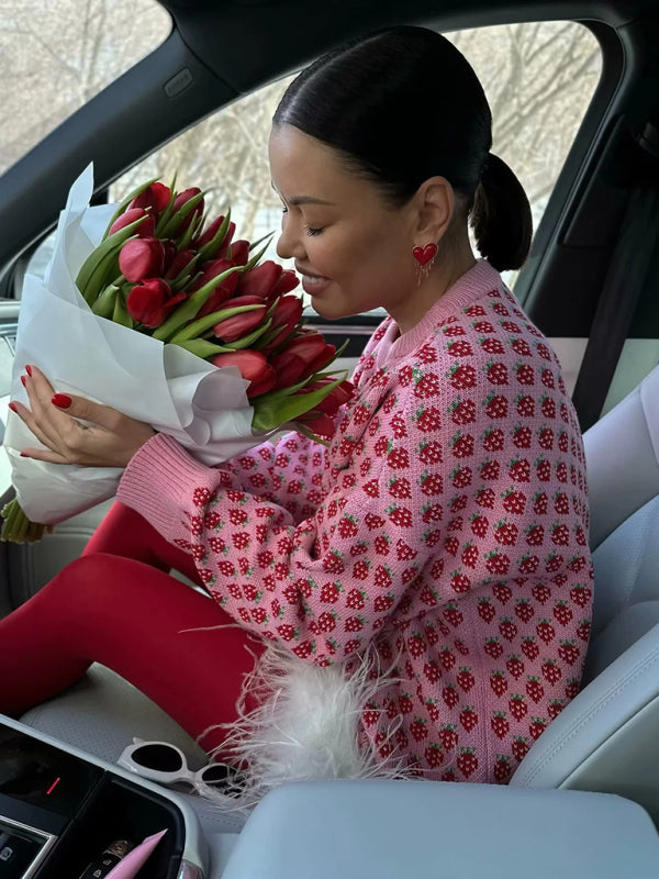 Sweet Girl Strawberry Knit Pullover