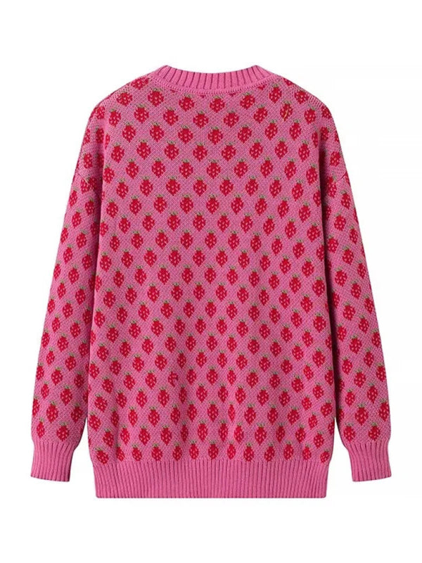 Sweet Girl Strawberry Knit Pullover